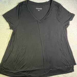 Soft Surroundings Charcoal V-Neck Short Sleeve Top